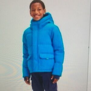 Bright Blue Hooded Puffer Jacket